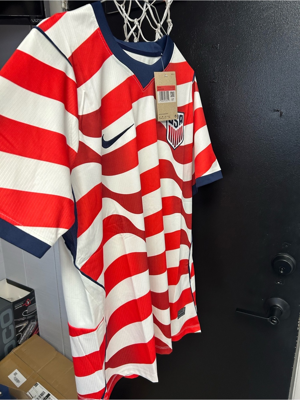 Nike Red & White USA Wave Stripe Soccer Jersey - Picture 7 of 10